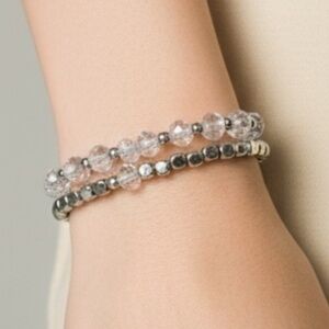 Jasmine Lane Iridescent Silver Bracelets